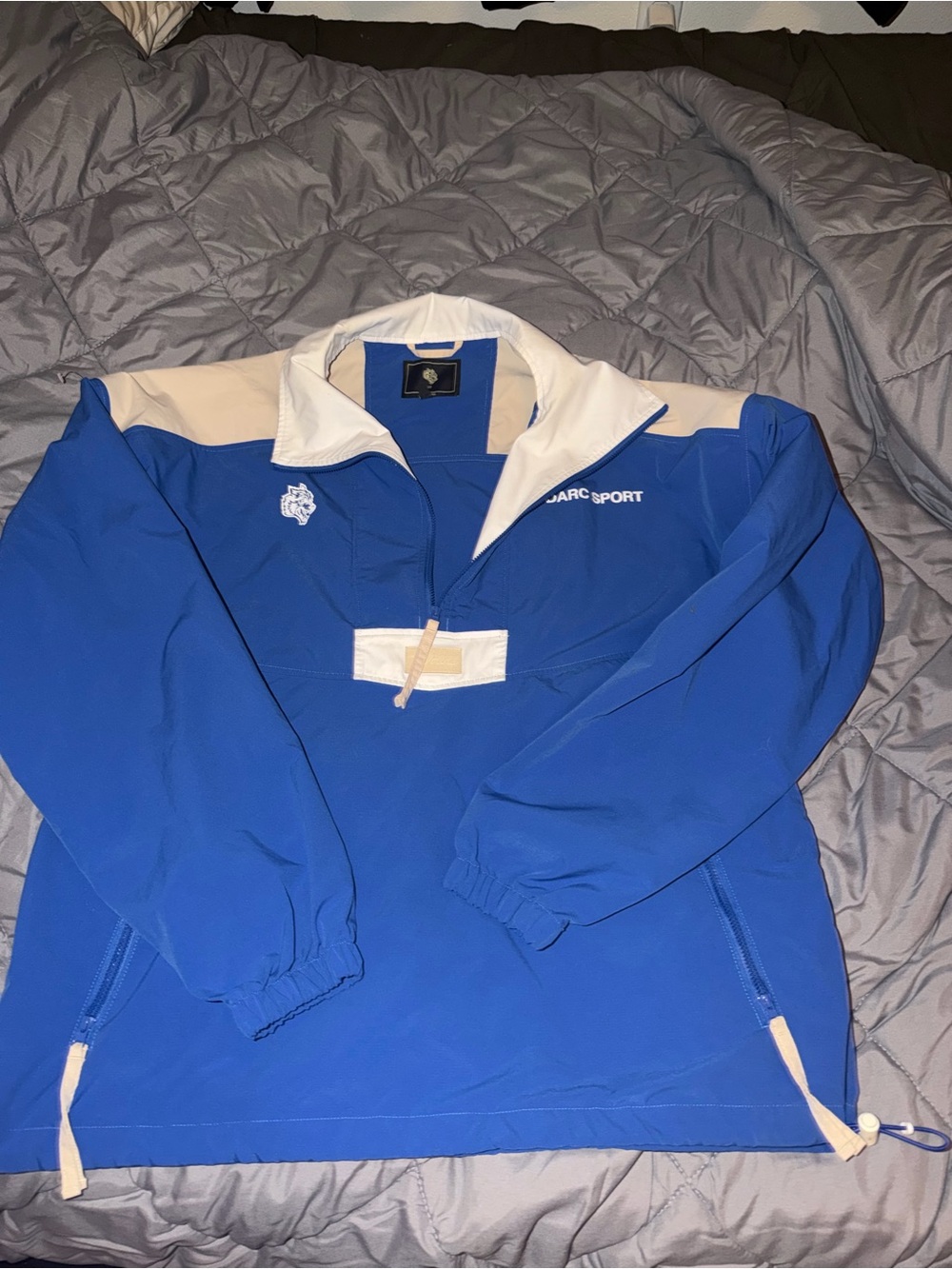 Darc Sport Blue & White Half-Zip Windbreaker - Picture 3 of 7